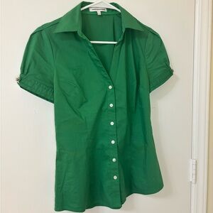 Express Green Blouse with Buckles